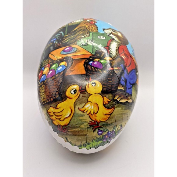 Easter Egg Paper Mache Vintage Nestler Made in Germany Used 6X4 Inches - Picture 4 of 14